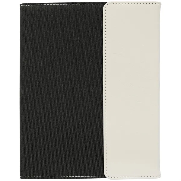 7" x 9" white leatherette and black canvas portfolio.... from ASI 74601 Calico