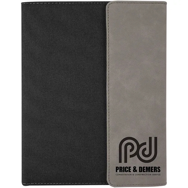 7" x 9" gray leatherette and black canvas portfolio.... from ASI 74601 Calico