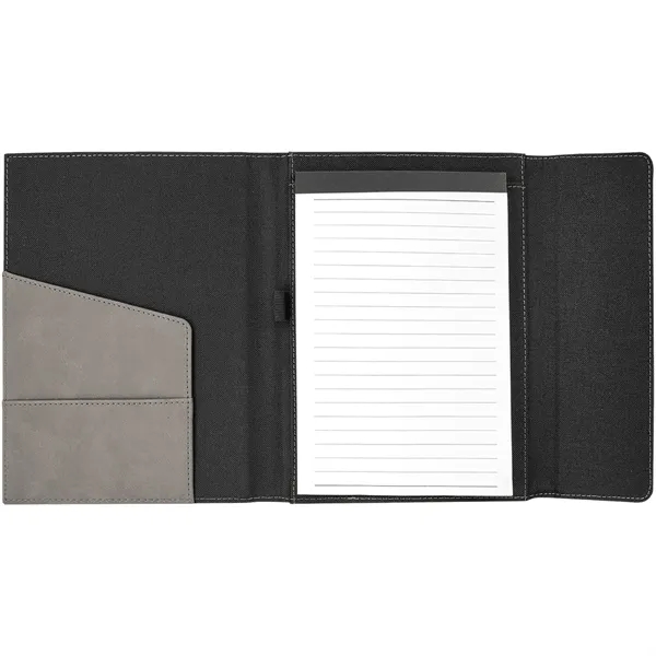 7" x 9" gray leatherette and black canvas portfolio.... from ASI 74601 Calico