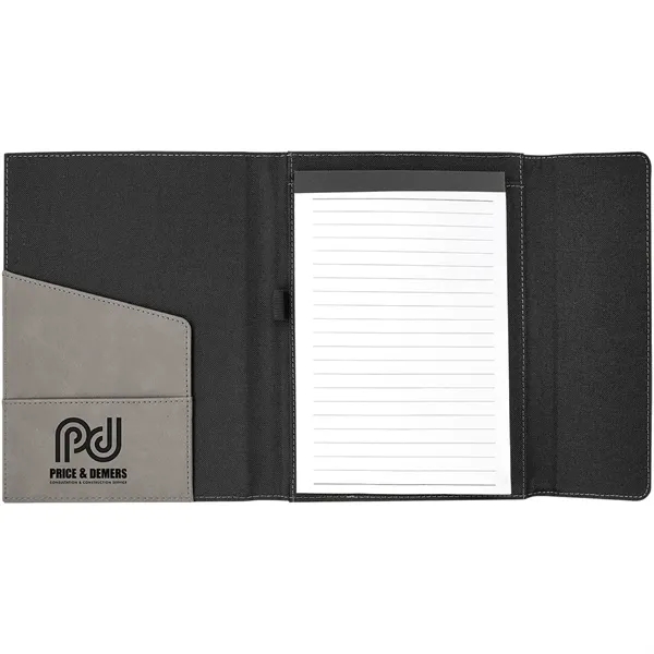 7" x 9" gray leatherette and black canvas portfolio.... from ASI 74601 Calico