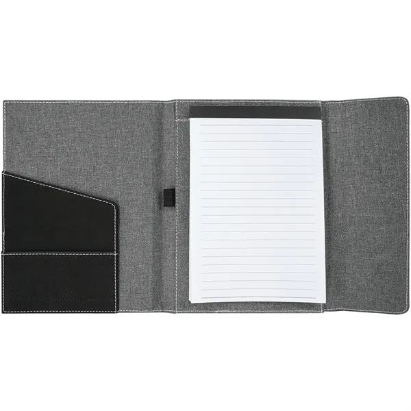 7" x 9" black/silver leatherette and gray canvas portfolio.... from ASI 74601 Calico