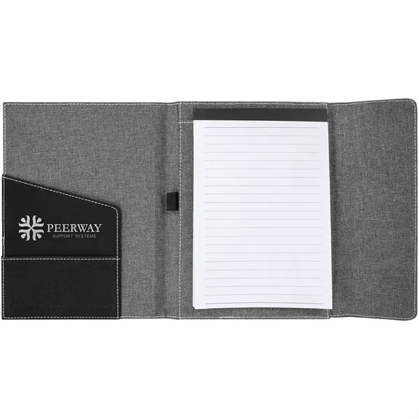 7" x 9" black/silver leatherette and gray canvas portfolio.... from ASI 74601 Calico