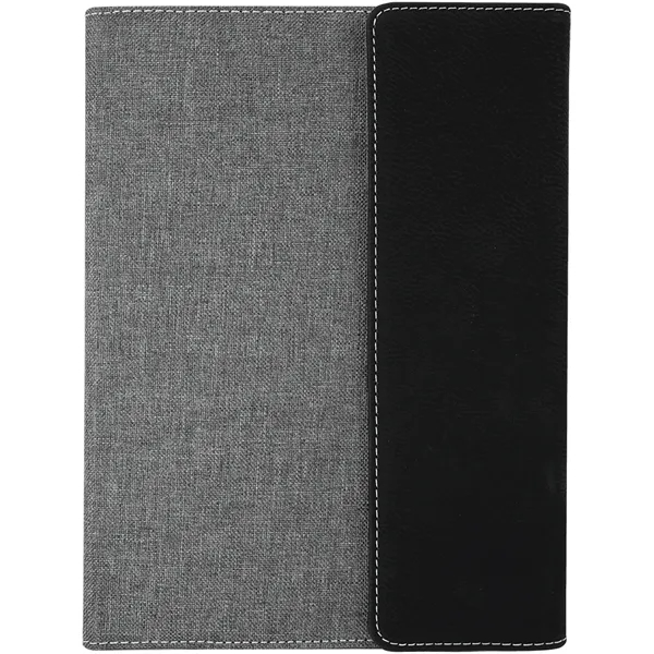 7" x 9" black/silver leatherette and gray canvas portfolio.... from ASI 74601 Calico