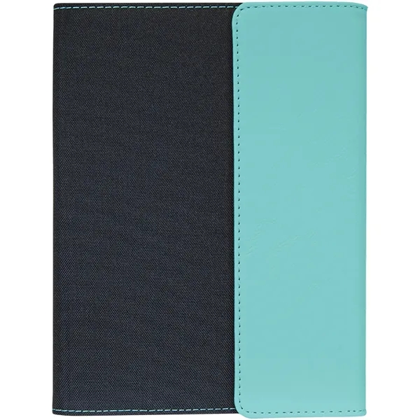 7" x 9" teal leatherette and black canvas portfolio.... from ASI 74601 Calico