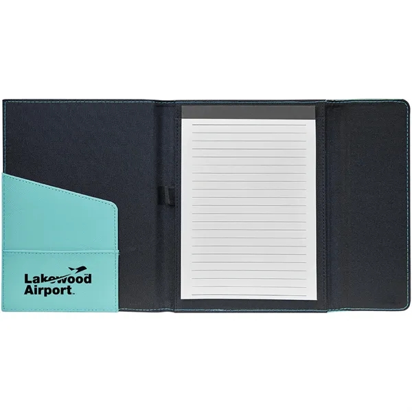 7" x 9" teal leatherette and black canvas portfolio.... from ASI 74601 Calico