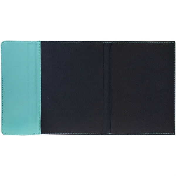 7" x 9" teal leatherette and black canvas portfolio.... from ASI 74601 Calico