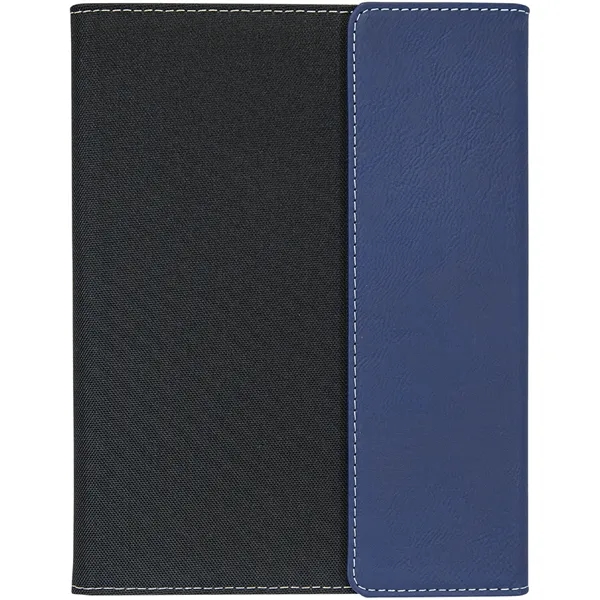 7" x 9" blue & silver leatherette and black canvas portfolio.... from ASI 74601 Calico