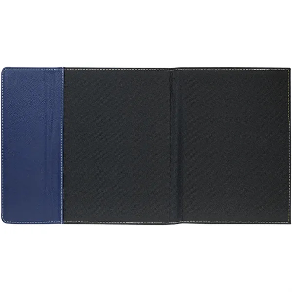 7" x 9" blue & silver leatherette and black canvas portfolio.... from ASI 74601 Calico