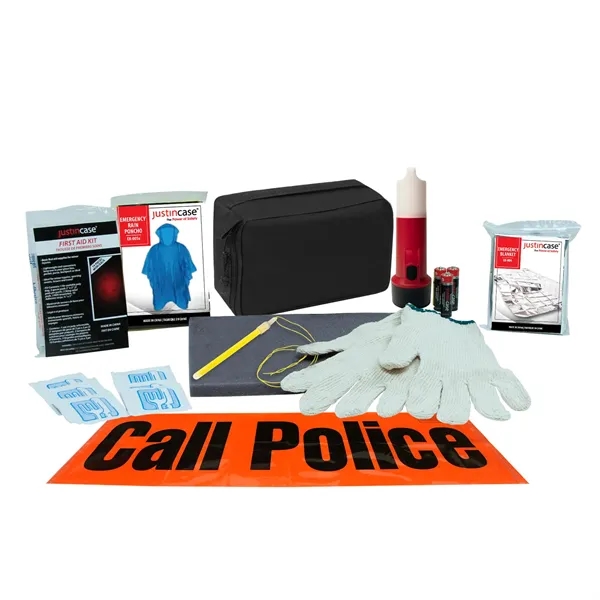 40 piece auto safety pack which includes an emergency poncho, safety... from ASI 63698 Justin Case®