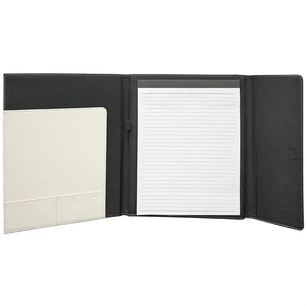 9 1/2" x 12" White Leatherette & Black Canvas Portfolio... from ASI 74601 Calico