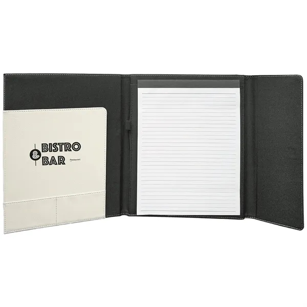 9 1/2" x 12" White Leatherette & Black Canvas Portfolio... from ASI 74601 Calico