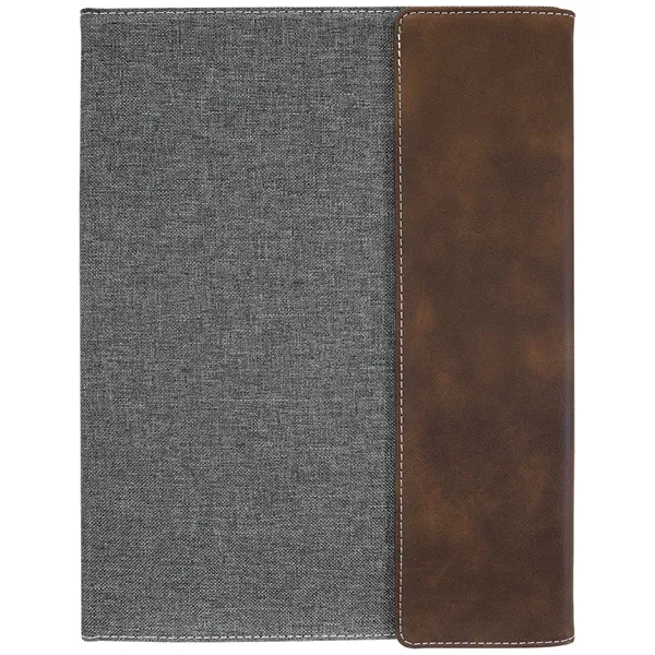 9.5" x 12" Rustic/Silver Leatherette & Gray Canvas Portfolio... from ASI 74601 Calico