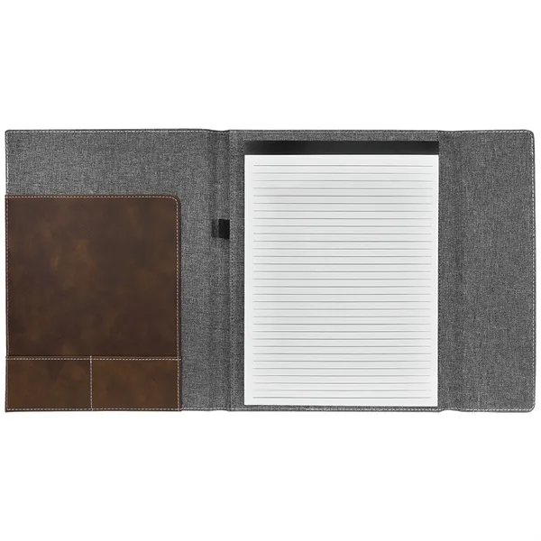 9.5" x 12" Rustic/Silver Leatherette & Gray Canvas Portfolio... from ASI 74601 Calico