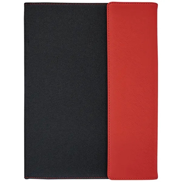 9 1/2" x 12" Red Leatherette & Black Canvas Portfolio... from ASI 74601 Calico