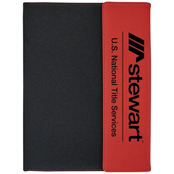 9 1/2" x 12" Red Leatherette & Black Canvas Portfolio... from ASI 74601 Calico