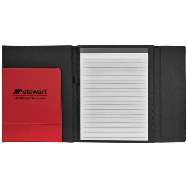 9 1/2" x 12" Red Leatherette & Black Canvas Portfolio... from ASI 74601 Calico