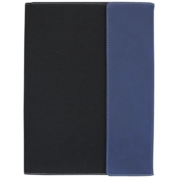 9.5" x 12" Blue/Silver Leatherette & Black Canvas Portfolio... from ASI 74601 Calico