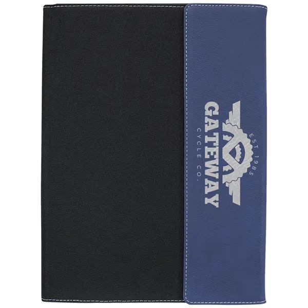 9.5" x 12" Blue/Silver Leatherette & Black Canvas Portfolio... from ASI 74601 Calico