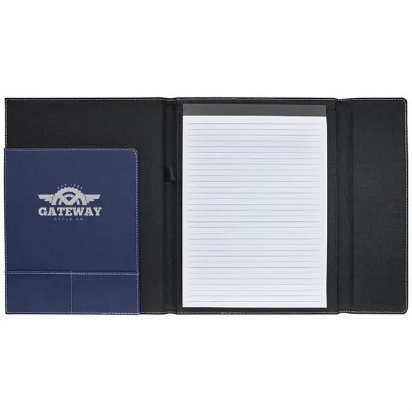 9.5" x 12" Blue/Silver Leatherette & Black Canvas Portfolio... from ASI 74601 Calico