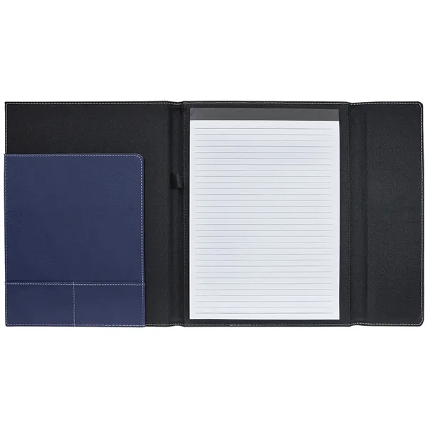 9.5" x 12" Blue/Silver Leatherette & Black Canvas Portfolio... from ASI 74601 Calico