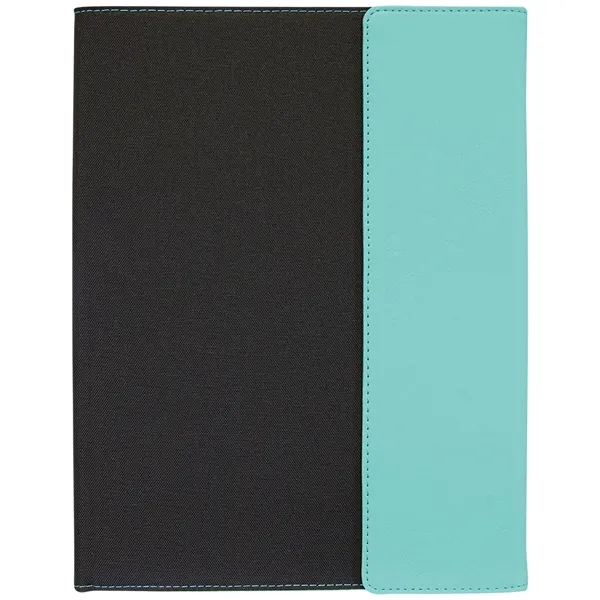 9 1/2" x 12" Teal Leatherette & Black Canvas Portfolio... from ASI 74601 Calico