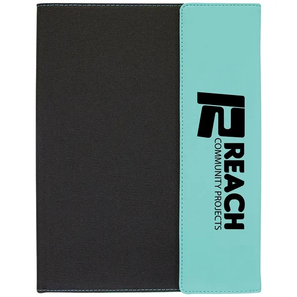 9 1/2" x 12" Teal Leatherette & Black Canvas Portfolio... from ASI 74601 Calico