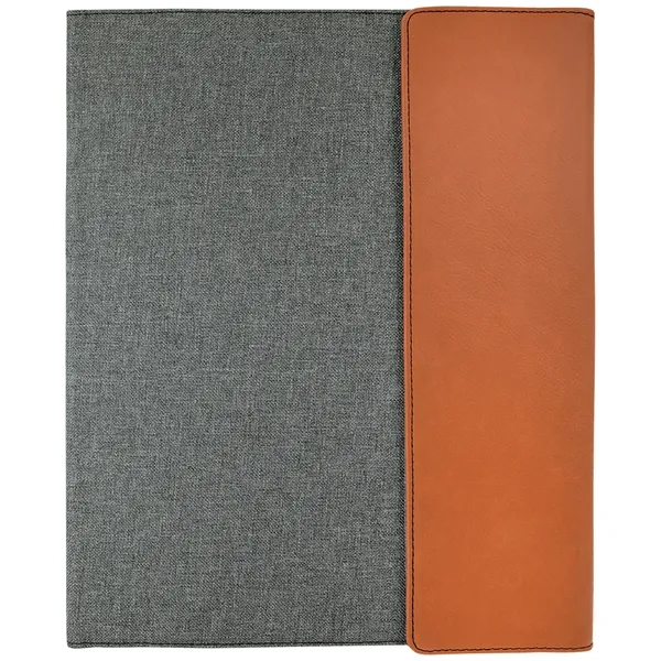 9 1/2" x 12" Rawhide Leatherette & Gray Canvas Portfolio... from ASI 74601 Calico