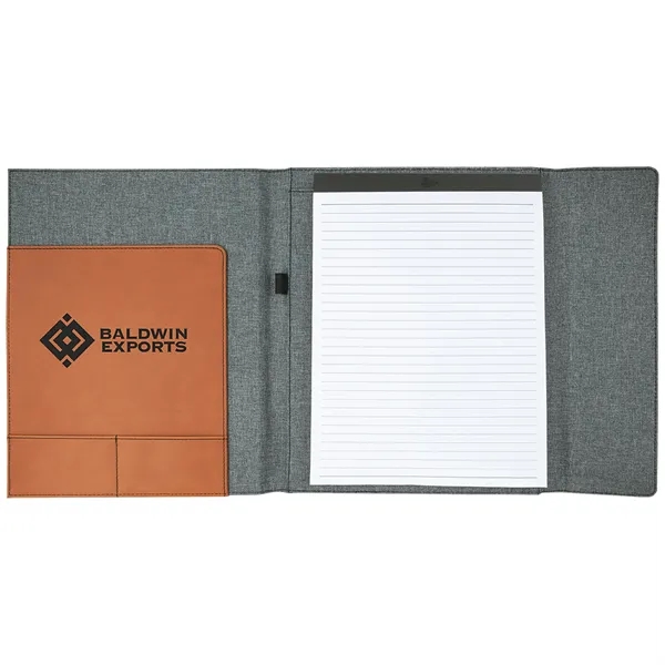 9 1/2" x 12" Rawhide Leatherette & Gray Canvas Portfolio... from ASI 74601 Calico