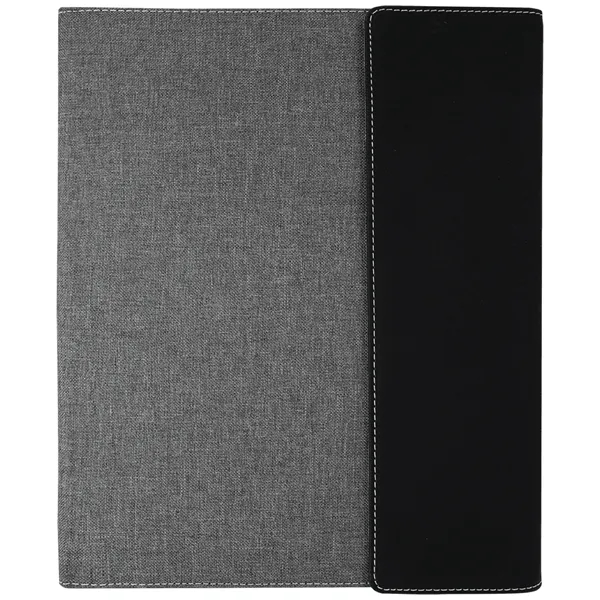 9.5" x 12" Black/Silver Leatherette & Gray Canvas Portfolio... from ASI 74601 Calico