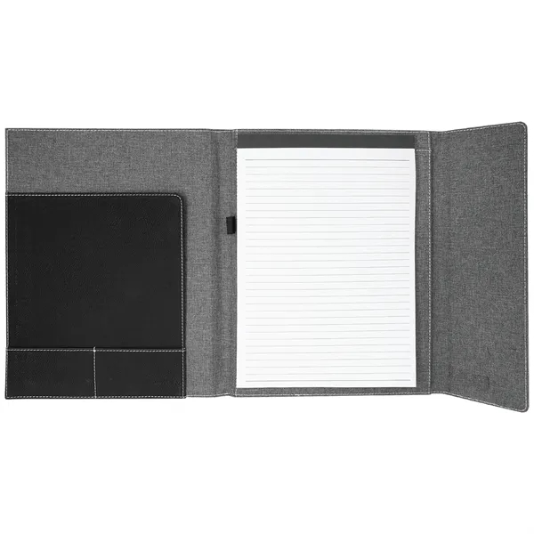 9.5" x 12" Black/Silver Leatherette & Gray Canvas Portfolio... from ASI 74601 Calico