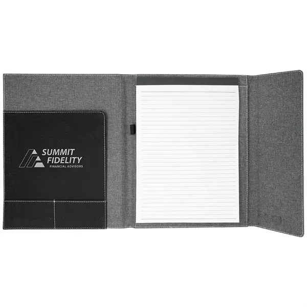 9.5" x 12" Black/Silver Leatherette & Gray Canvas Portfolio... from ASI 74601 Calico