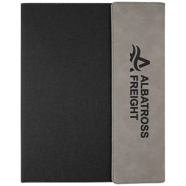 9 1/2" x 12" Gray Leatherette & Black Canvas Portfolio... from ASI 74601 Calico