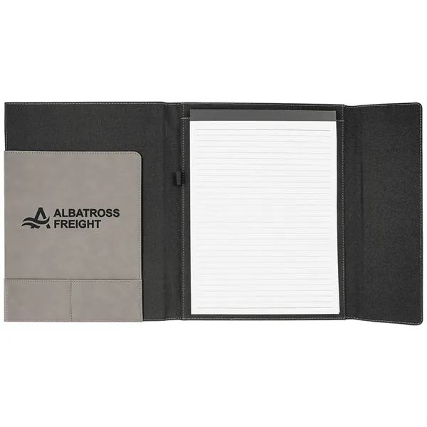 9 1/2" x 12" Gray Leatherette & Black Canvas Portfolio... from ASI 74601 Calico