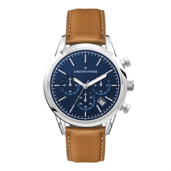 34MM STEEL SILVER CASE, CHRONOGRAPH MVMT, BLUE DIA...... from ASI 67866 Logomark/Valumark