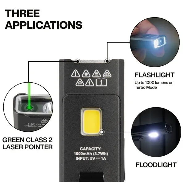 Klein Tools Rechargeable Pocket Flashlight with green laser pointer features 400... from ASI 41561 Brand Box USA, LLC