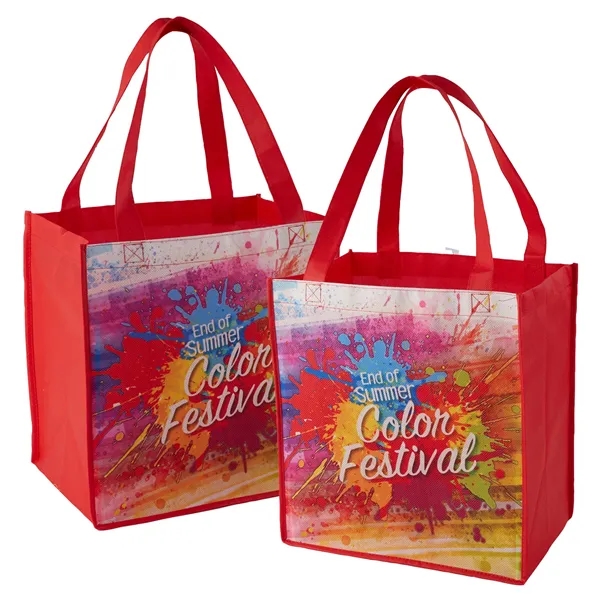80 GSM non-woven sublimated grocery tote bag with imprint... from ASI 37218 Athena Promo (tm)