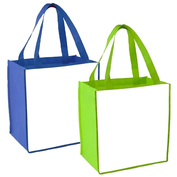 80 GSM non-woven sublimated grocery tote bag with imprint... from ASI 37218 Athena Promo (tm)