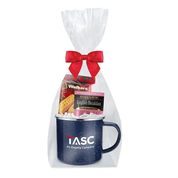 16 oz. Speckled Camping Mug Gift Set filled with Walker Shortbread... from ASI 71685 Midnite Snax® / Promo Revolution
