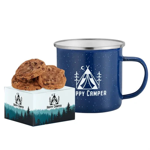 16 oz. Speckled Camping Mug Gift Set with Gourmet Chocolate Chunk... from ASI 71685 Midnite Snax® / Promo Revolution
