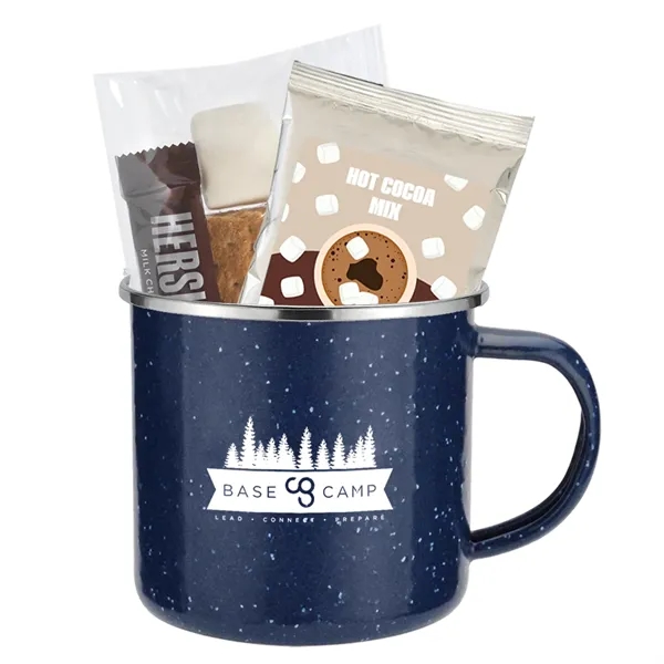 16 oz. Stainless Steel Speckled Camping Mug Gift Set filled with... from ASI 71685 Midnite Snax® / Promo Revolution