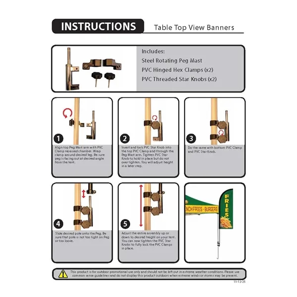 6' Teardrop Banner with Hardware and Hexagon Tent Clamp... from ASI 80228 Quinn