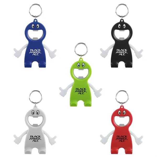 Happy face bottle opener keychain plus 1 color pad print on... from ASI 37218 Athena Promo (tm)