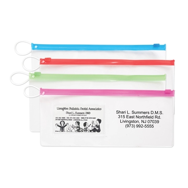 10" x 4" plastic pouches with slot for inserting a business... from ASI 98360 WOWLine / WOWLine®