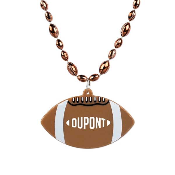 33" necklace beaded necklace with football shaped medallion.... from ASI 98360 WOWLine / WOWLine®