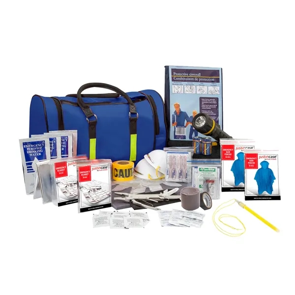 120 Pieces contingency preparedness kit with 74 pieces first aid kit... from ASI 63698 Justin Case®