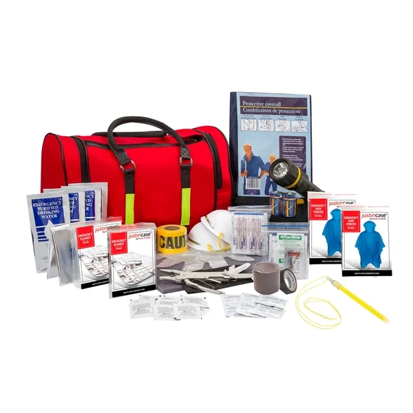 120 Pieces contingency preparedness kit with 74 pieces first aid kit... from ASI 63698 Justin Case®