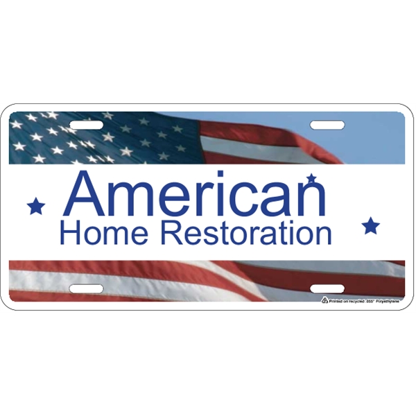 Standard sized car plate (12" x 6") with die-cut slots and... from ASI 89910 Stouse, LLC