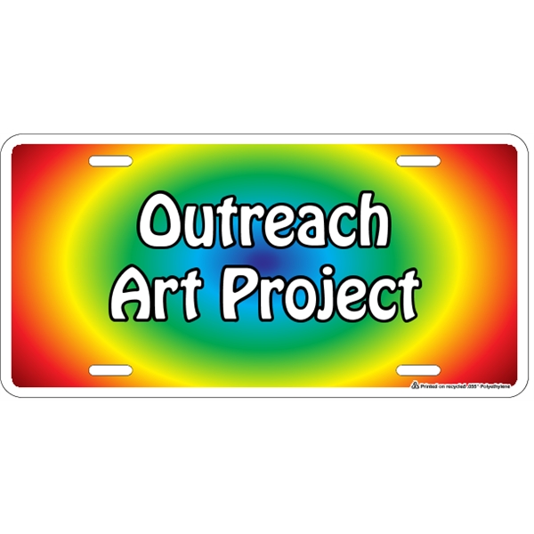 Standard sized car plate (12" x 6") with die-cut slots and... from ASI 89910 Stouse, LLC