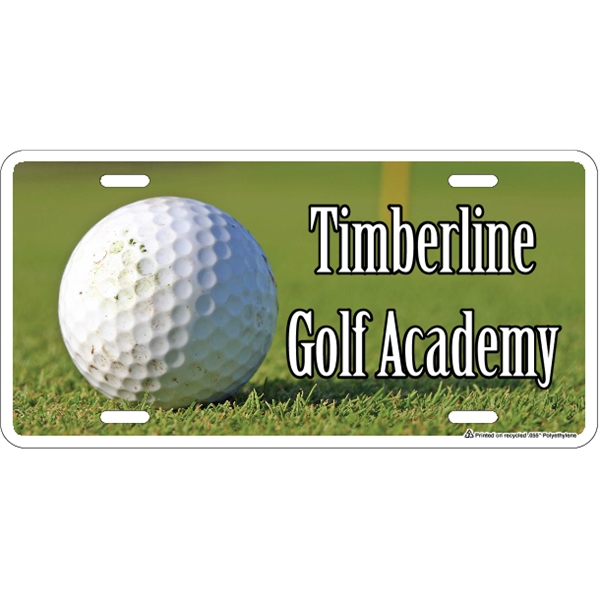 Standard sized car plate (12" x 6") with die-cut slots and... from ASI 89910 Stouse, LLC