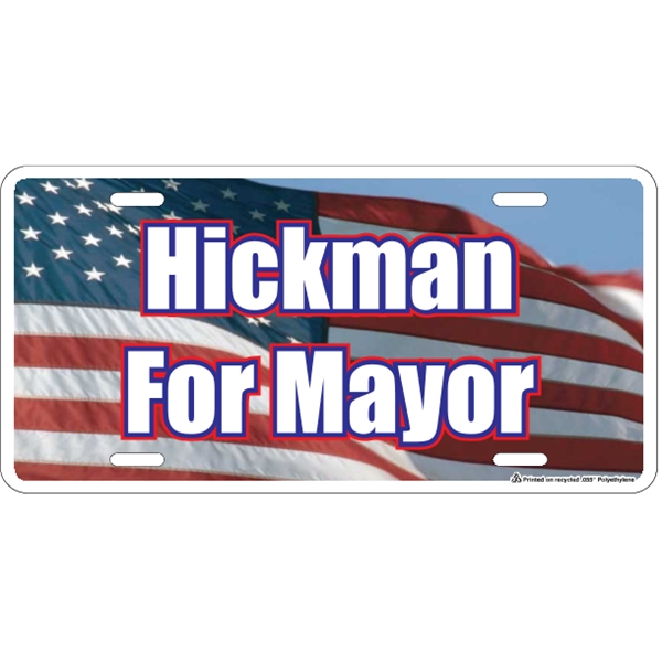 Standard sized car plate (12" x 6") with die-cut slots and... from ASI 89910 Stouse, LLC